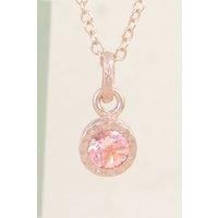 Otis Jaxon London Women's Pink Tourmaline October Birthstone Silver Necklace in Rose Gold