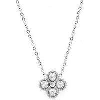 Say It With Full Cz Clover Necklace - Silver