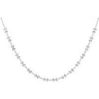 Say It With Kiss Tennis Necklace Silver