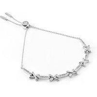 Say It With Adjustable Kiss Tennis Bracelet -Silver