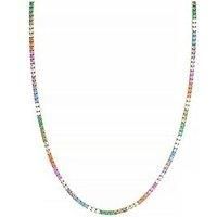Say It With Rainbow Tennis Necklace - Yellow Gold