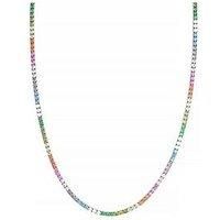 Say It With Rainbow Tennis Necklace - Silver
