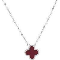 Say It With Plum Crystal Clover Necklace - Silver