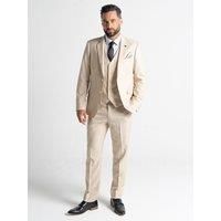 V2 Classic Men's Henry - Cream Three Piece Suit | Size: 48R