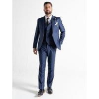 Chelsea - Royal Blue with Plum Pinstripe Three Piece Suit