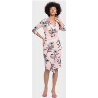 LBV Fashion Women's Flower Silky Pink Dress in Baby Pink | Size: 10