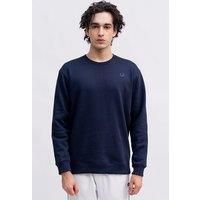 Urban Studio Men's Crew Neck Plain Fleece Sweatshirt in Navy | Size: 2XL