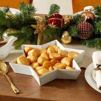 Gold Star Shape Serving Bowl White/Gold