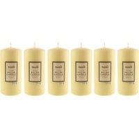 Pack of 6 Cream Pillar Candle 7x1 5cm Cream