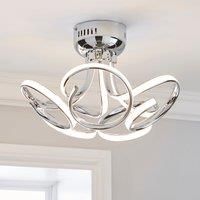 Cortez 5 Light Integrated LED Swirl Semi Flush Ceiling Light