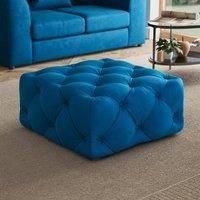 Buttoned Velvet Footstool