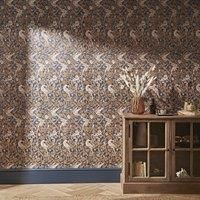 Romanesque Navy Wallpaper Navy Blue/Brown