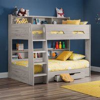 Orion Single Oak Bunk Bed Grey