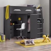 Pegasus Single High Sleeper Bed Black