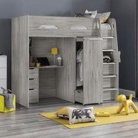 Pegasus Single High Sleeper Bed Grey