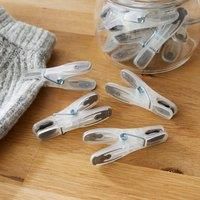 Pack of 50 Grey Soft Grip Plastic Pegs