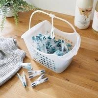 Pack of 50 Soft Grip Plastic Pegs in Basket