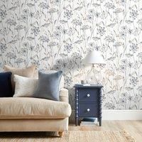Dorma Purity Meadow White & Blue Wallpaper