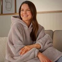 Velvet Oversized Hoodie with Fur Lining