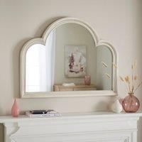 Sandstone Washed Curved Overmantel Wall Mirror