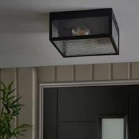 London Industrial Outdoor 2 Light Flush Porch Ceiling Light
