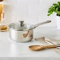 Stainless Steel Covered Saucepan, 18cm