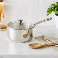 Stainless Steel Covered Saucepan, 20cm