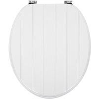 Tongue and Groove White Toilet Seat