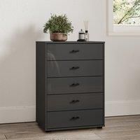 Wiemann Kahla Glass Fronted Small 5 Drawer Chest