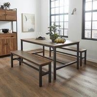 Fulton 6 Seater Rectangular Dining Table with 2 Benches