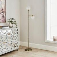 Cassia Pressed Glass Mother and Child Adjustable Floor Lamp
