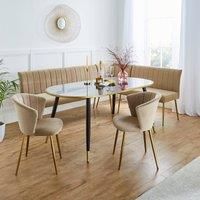 Kendall Corner Dining Bench, Velvet