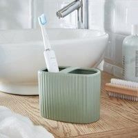 Ceramic Ribbed Electric Toothbrush Holder