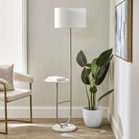 Carrara Marble Base Floor Lamp with Table