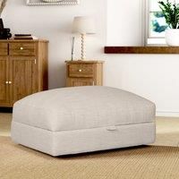 Hattie Slub Faux Linen Storage Footstool