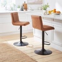 Felix Counter Adjustable Height Swivel Bar Stool, Faux Leather