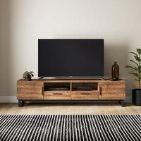 Freddie Extra Wide TV Unit for TVs up to 70", Rustic Wood Effect