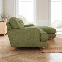 Martha Slub Faux Linen Corner Chaise Sofa