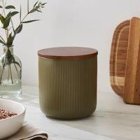 Lynton Olive Ribbed Kitchen Canister
