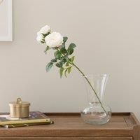 Artificial White Cabbage Rose Stem