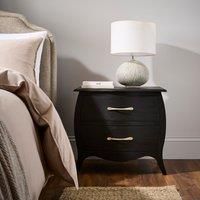 Keiko 2 Drawer Bedside Table, Black Mango Wood