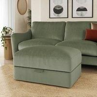 Hattie Matte Plush Velvet Storage Footstool