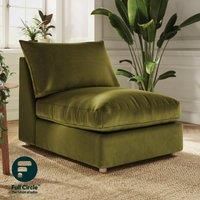 Full Circle Austin Luxury Velvet Modular Armless Sofa Piece
