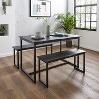 Ronan 4 Seater Wave Edge Dining Table and Bench Set