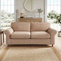 Flori Tonal Plush Chenille 3 Seater Sofa