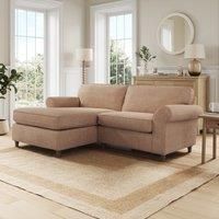 Flori Tonal Plush Chenille Corner Chaise Sofa