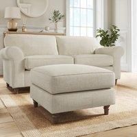 Flori Tonal Plush Chenille Footstool