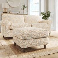 Flori Woven Leaf Fabric Footstool