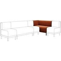 Mae Corner Dining Bench, Matte Plush Velvet