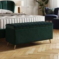 Starla Pleated Velvet End of Bed Ottoman